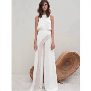 Alexis white crepe faux wrap jumpsuit size Medium